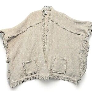 Barefoot Dreams CozyChic Wrap Shawl Cardigan One Size Fringe Snuggle Warm